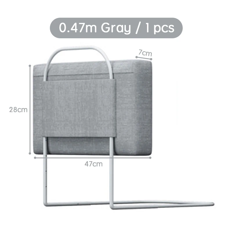 Barrière de lit pour bébé rail de sécurité 47cm en tissu gris fixation facile design moderne protection bébé 0