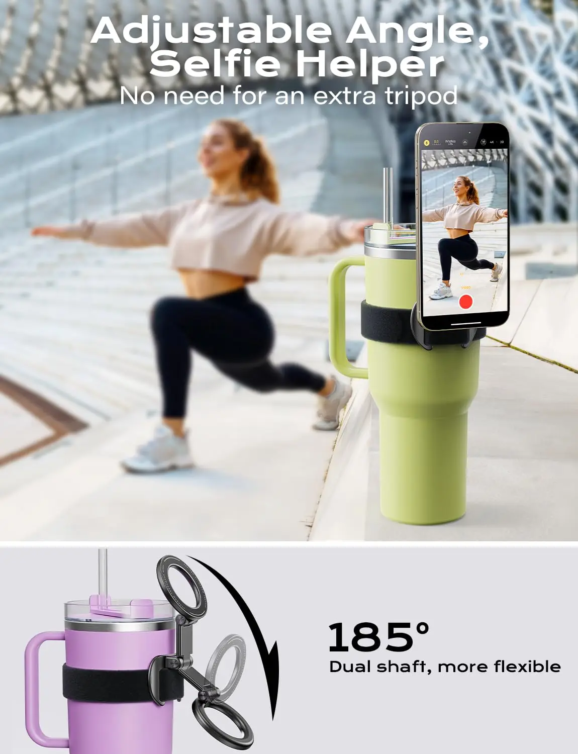 Support universel pour téléphone et bouteille d&rsquo;eau compatible poussette bébé vélo et fitness