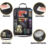 Organisateur de siège arrière de voiture multifonctionnel pour bébés avec 9 poches rangement et support tablette