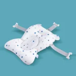 Coussin de confort pour bébé support de siège de bain antidérapant doux coussin flottant oreiller de baignoire blanc motifs étoiles