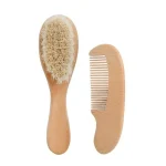 Ensemble brosse et peigne pour bébé 2 pièces soins cheveux doux matériau naturel design moderne cadeau bébé naissance accessoire de coiffure bébé