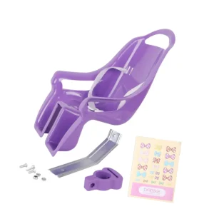 Siège d&rsquo;enfant pour vélo transport sécurisé design moderne ajustement confortable fixations métalliques sécurité renforcée accessoires incluits style violet vif