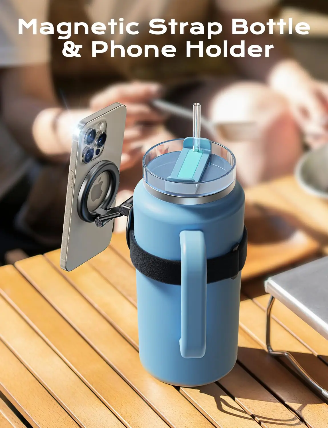 Support universel pour téléphone et bouteille d&rsquo;eau compatible poussette bébé vélo et fitness