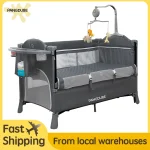 Lit parapluie portable pour bébé multifonctionnel matelas rembourré maille respirante rangement intégré design moderne 06 ans