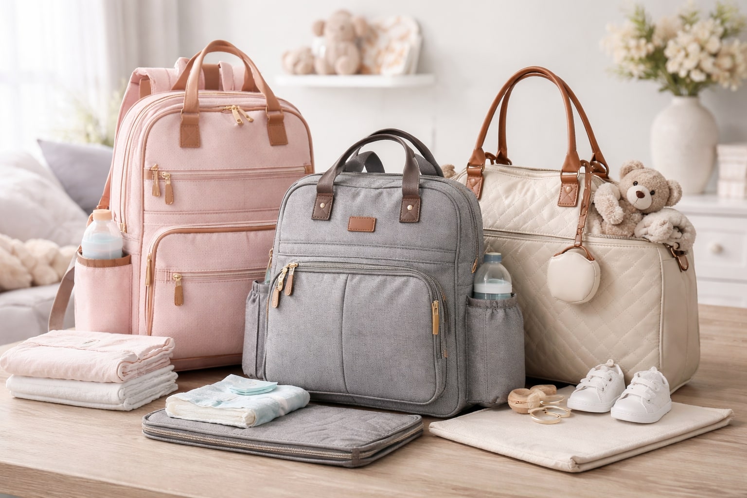 Sac à langer bébé pratique avec rangements pour sorties