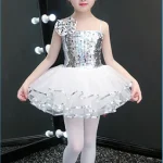 Robe de danse jazz pour filles costume de ballet enfant robe stretchée en spandex couleurs vives blanc jaune rose occasionnel party performance 100150CM