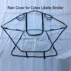 Housse de pluie imperméable Cybex Libelle housse étanche transparente avec bordures noires compatible poussette bébé accessoire de protection contre la pluie et le vent Housse de pluie imperméable Cybex Libelle housse étanche transparente avec bordures noires compatible poussette bébé accessoire de protection contre la pluie et le vent