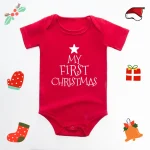 Body premier Noël bébé vêtement mignon feste新année combinaison rouge coton manches courtes pour garçon fille souvenir étoile