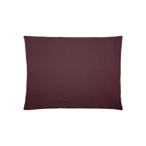 Coussin décoratif moderne en tissu doux design minimaliste couleur bordeaux profond 45cm x 45cm pour décoration intérieure salon chambre cosy