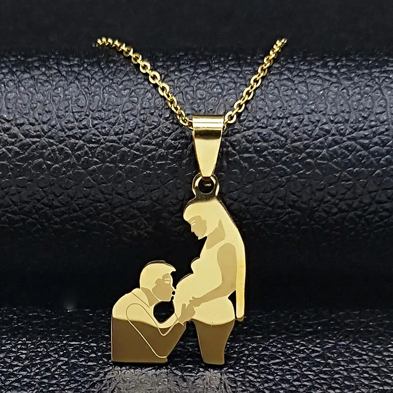 Collier de Famille en Acier Inoxydable pour Enfant et Fille, Pendentif Document Argenté, Bijoux de la raq, Cadeau de ixdes Mères