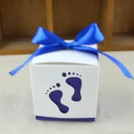 Boîte à bonbons pour landau bébé conteneur sucré en carton boîte cadeau avec ruban baptême anniversaire fête d&rsquo;enfant naissance baby shower