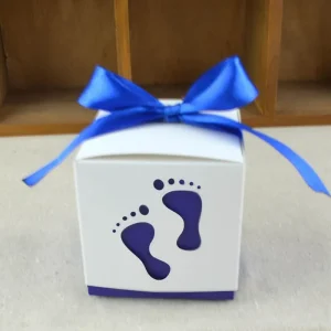 Boîte à bonbons pour landau bébé conteneur sucré en carton boîte cadeau avec ruban baptême anniversaire fête d&rsquo;enfant naissance baby shower