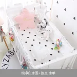 Parechocs et draps coton bébé ensemble 5 pièces barrière lit literie chambre bébé 安全 qualité premium blanc bleu rose