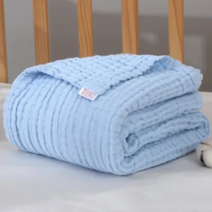 Couverture d’emmaillotage en mousseline pour bébé enveloppe pour nouveauné poussette bain coton doux sécurité pratique bleu Couverture d’emmaillotage en mousseline pour bébé enveloppe pour nouveauné poussette bain coton doux sécurité pratique bleu