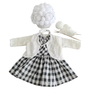 Costume de Cosplay pour Bébé Fille en Robe et Cardigan Accessoires de Photographie Équipement de Poupée Style Rétro Classique Costume de Cosplay pour Bébé Fille en Robe et Cardigan Accessoires de Photographie Équipement de Poupée Style Rétro Classique