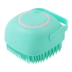 Brosse de bain en silicone pour massage doux bébé nettoyage corps et cheveux design ergonomique couleur turquoise accessoire bain bébé hygiène et confort