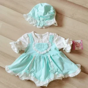 Robe tutu princesse pour nouveauné fille dentelle printemps été ensemble chapeau manches longues vêtement bébé fille sécurité style élégant