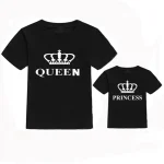 Tshirt assorti maman et fille vêtements mode maman fille tshirt reine princesse design épuré coton confortable cadeau original style élégant moderne idéal été