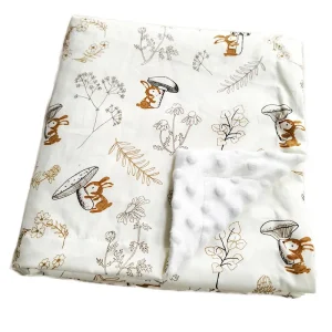 Couverture de couchage bébé 3D 2 couches douce motifs lapins fleurs blanc pastel naissance enfant 06 ans literie poussette Couverture de couchage bébé 3D 2 couches douce motifs lapins fleurs blanc pastel naissance enfant 06 ans literie poussette