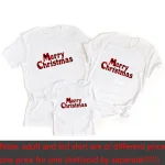 Tshirt Noël famille bébé enfant adulte fêtes cadeau Merry Christmas textile doux comfy style festif