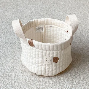 Panier de rangement en tissu matelassé avec motifs d’animaux pour chambre bébé organisation jouets vêtements coton doux facile à transporter 30 cm de diamètre Panier de rangement en tissu matelassé avec motifs d’animaux pour chambre bébé organisation jouets vêtements coton doux facile à transporter 30 cm de diamètre