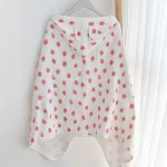 Poncho à Capuche pour Bébé Garçon et Fille 100% Coton Motif Fraise Confortable et Pratique