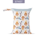 Elinfant Sac Humide Reutilisable Design Animaux 30x40cm Sac à Langer Lavable Écologique Pliable PorteVêtements Bébé