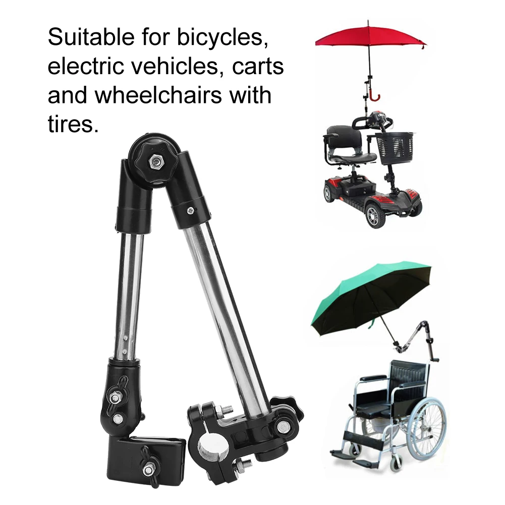 Porteparapluie universel pour poussette et fauteuil roulant support en ABS et acier inoxydable design compact et sécuritaire accessoire multifonction