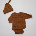 Ensemble vêtements bébé fille tshirt manches longues bonnet pantalon leggings coton dinosaures confortable 4 saisons