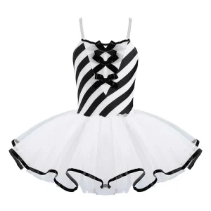 Costume de danse classique pour filles tutu en tulle robe sans manches style élégant fêtes et spectacles