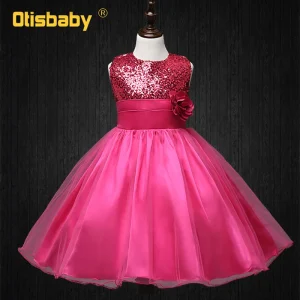 Robe Otisbaby pour enfants occasion spéciale sequins tulle mariage anniversaire style élégant qualité premium enfants 37 ans