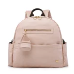 SCOBA Sac à dos bébé sac à couches style moderne rose pâle fermeture éclair dorée compartiments multiples poche détachable adaptabilité fonctionnalité usage quotidien voyage parent enfant qualité premium