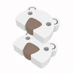 Butoir de porte de sécurité pour bébé, Anti-pincement, bloc de porte épais, ours de dessin animé, protection des doigts pour enfants, butoirs de porte EVA blancs – 2PCS