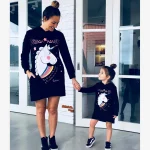 Robe en coton mère et fille 19 ans vêtements assortis mode printemps été look coordonné élégant 100% coton doux