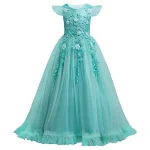 Robe de cérémonie pour enfants en dentelle florale robe princesse sans manches robe longue pour filles 415 ans occasions spéciales