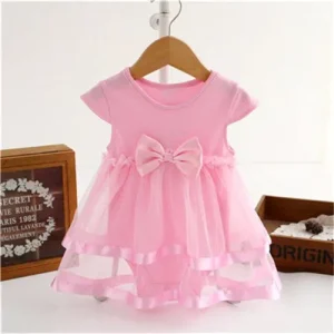 Robe d’été en coton pour bébé fille sans manches rose tulle nœud occasion spéciale 13 ans style vintage doux confortable 安全 qualité premium Robe d’été en coton pour bébé fille sans manches rose tulle nœud occasion spéciale 13 ans style vintage doux confortable 安全 qualité premium