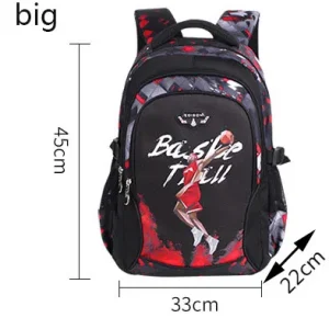 Sac à dos basket TIGON pour enfants scolaire sportif design sportif bretelles ajustables poches multiples école primaire adolescents garçons filles 45x33x22 cm