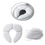 Siège de toilette pliable portable pour bébé blanc compact confortable adaptatif hygiène transition toilettes