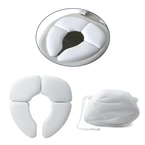 Siège de toilette pliable portable pour bébé blanc compact confortable adaptatif hygiène transition toilettes