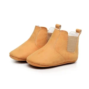 Bottines souples en synthétique pour bébé garçon et fille 024 mois premiers pas bottes de rinçage chaussures pour nouveaunés beige camel