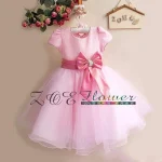 Robe de princesse pour bébé fille rose pailleté tulle nœud satiné occasion spéciale qualité premium ZOE Flower