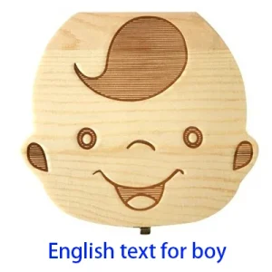 Boîte à dents de lait en bois pour bébé design souriant déco chambre souvenir bois naturel coloris pastel cadeau naissance rangement dentition