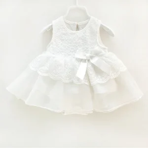 Robe en dentelle blanche pour bébé fille vêtements de baptême mariage anniversaire robe de fête élégante tulle et satin accessoire bébé fille