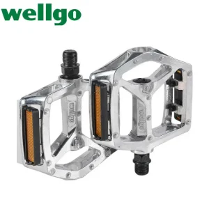 Wellgo pédales aluminium alliage hexagonales réflecteurs orange安全 vélo urbain cyclisme loisir durabilité style moderne