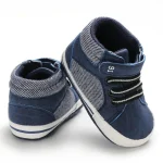 Chaussures enfants denim rayures bleu style moderne montantes semelle caoutchouc confortable 13 ans
