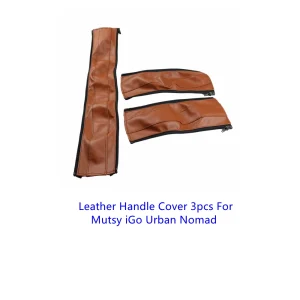 Protection pour accoudoirs poussette Mutsy i Go Urban Nomad en cuir synthétique 3 pièces couleur brune