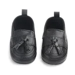 Chaussures mocassins bébé fille garçon 018 mois cuir synthétique noir confortables slipon occasionnels