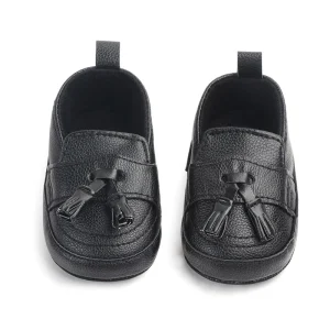 Chaussures mocassins bébé fille garçon 018 mois cuir synthétique noir confortables slipon occasionnels