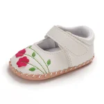 Chaussures souples brodées à fleurs pour bébé, souliers pour enfant, nouveau-né, fille, garçon, semelle en caoutchouc, premiers pas, princesse, CPull