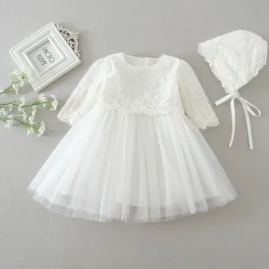 Robe de baptême bébé fille dentelle blanche robe de fête première communion robe anniversaire fille 13 ans robe élégante en tulle accessoire bébé Robe de baptême bébé fille dentelle blanche robe de fête première communion robe anniversaire fille 13 ans robe élégante en tulle accessoire bébé